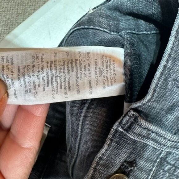 Madewell Cali Demi-Boot Jeans Bellspring Charcoal Black Button Fly Size 26 - Picture 8 of 13